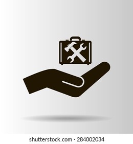 tools in the bag vector icon 