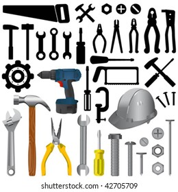 Tools Big Set Stock Vector (Royalty Free) 42705709 | Shutterstock