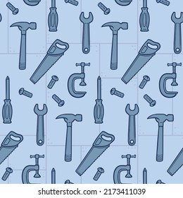 Tools Box Cartoon Seamless Pattern