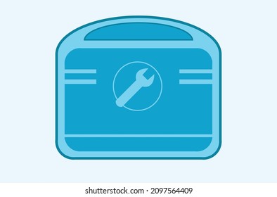 Tools Box Icon Concept Web Buttons Vector Illustration Flat Design Style Stock Illustration 