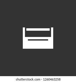 tools box icon vector. tools box sign on black background. tools box icon for web and app