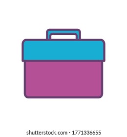 línea de caja de herramientas y estilo de relleno diseño de icono de construcción taller de mantenimiento de trabajo reparación de progreso trabajo y tema industrial Ilustración de vectores