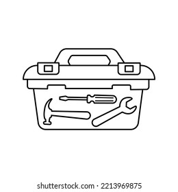 Tools Box line icon. concept web buttons. vector illustration. Outline design style