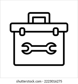 Herramientas Icono de línea Cuadro de herramientas. botones web de concepto. ilustración vectorial. 