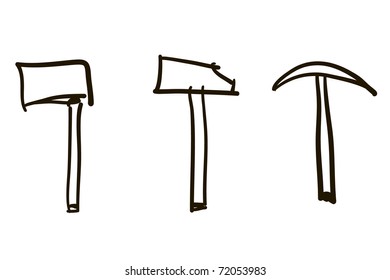 Tools for building. A children's sketch