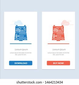 Tools, Building, Construction, Repair, Box  Blue and Red Download and Buy Now web Widget Card Template. Vector Icon Template background