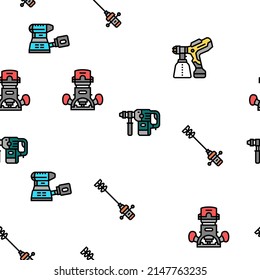 Herramientas Para Construcción Y Reparación Vector Patrón Sin Maravilla Ilustración De Línea Delgada