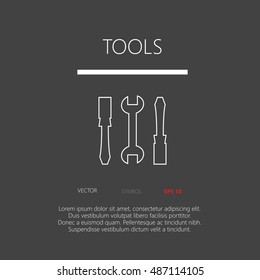 Tools button web icon flat design