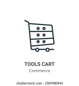 Tools cart outline vector icon. Thin line black tools cart icon, flat vector simple element illustration from editable commerce concept isolated on white background