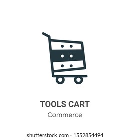 Tools cart vector icon on white background. Flat vector tools cart icon symbol sign from modern commerce collection for mobile concept and web apps design.