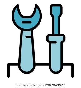 Herramientas chat soporte el vector de contorno del icono. Servicio de llamadas. Centrar el color de ayuda