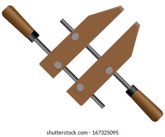 Tools for clamping and fixing various industrial parts. Vector illustration.