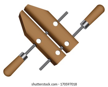 Tools for clamping and fixing various industrial parts. Vector illustration.