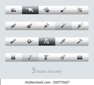 Tools // Classic Bars +++ The vector file includes 3 buttons states in different layers. +++