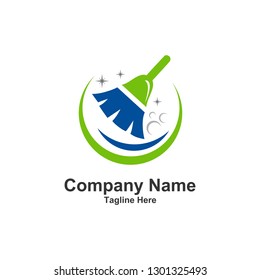 Tools Cleaning Broom Logo Vector