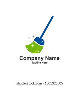 Tools Cleaning Broom Logo Vector