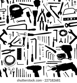 Tools collection - seamless background