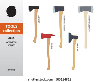 TOOLS COLLECTION. Set of American shape of axes