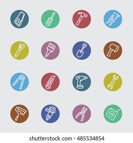 Tools color circles line icon