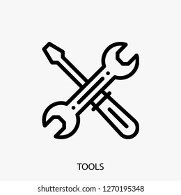 Tools concept line icon. Tools concept outline symbol design. Can be used for web and mobile UI/UX. Modern vector style.