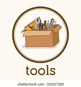 Tools concept over simple circle design, vector illustration eps 10