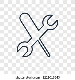 Tools concept vector linear icon isolated on transparent background, Tools concept transparency concept in outline style