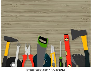 tools for construction and repair of a wooden texture