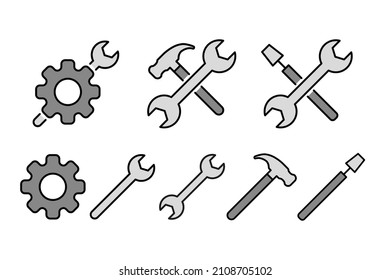 Tools for construction. Vector set icons.