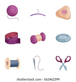 Tools for creative work and craft icons set. Cartoon illustration of 9 tools for creative work and craft vector icons for web