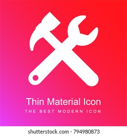 Tools cross settings symbol for interface red and pink gradient material white icon minimal design