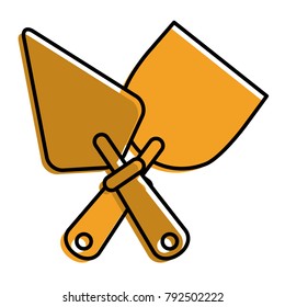 tools crossed spatula construction icon