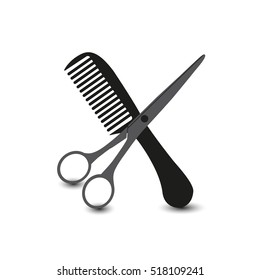 tools for cutting hair on a white background