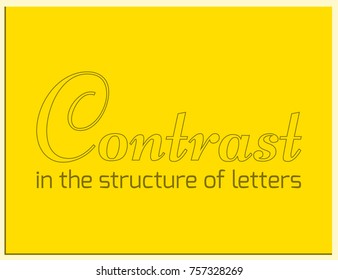 Tools for design. Isolated vector text template, which consists of two lines of text and demonstrates the contrast of the structure of letters on a orange background