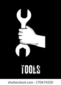 tools design  over black background. vector illustration