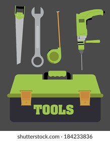 Tools design over black background, vector illustration