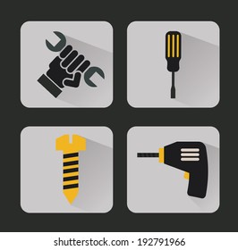 Tools design over black background, vector illustration