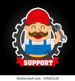 Tools design over black background, vector illustration Tools design over black background, vector illustration