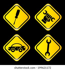 Tools design over black background, vector illustration