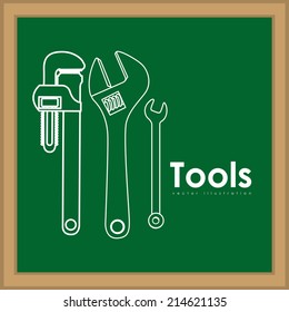 Tools design over blackboard background,vector illustration