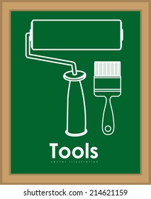 Tools design over blackboard background,vector illustration