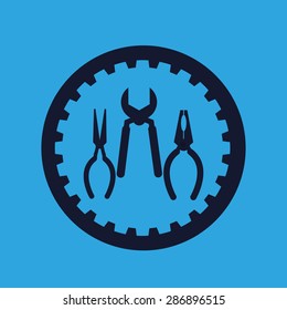 Tools design over blue background, vector illustration