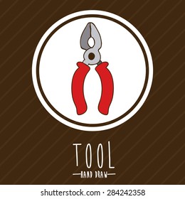 Tools design over brown background, vector illustration