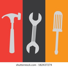 Tools design over colorful  background, vector illustration