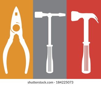 Tools design over colorful background, vector illustration