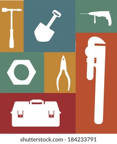 Tools design over colorful background, vector illustration