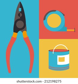 Tools design over colorful background, vector illustration