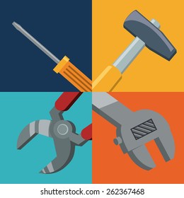 Tools design over colorful background, vector illustration.