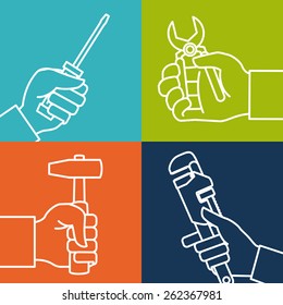 Tools design over colorful background, vector illustration.