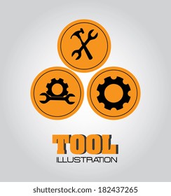 Tools design over gray  background, vector illustration