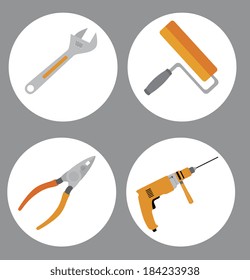 Tools design over gray background, vector illustration
